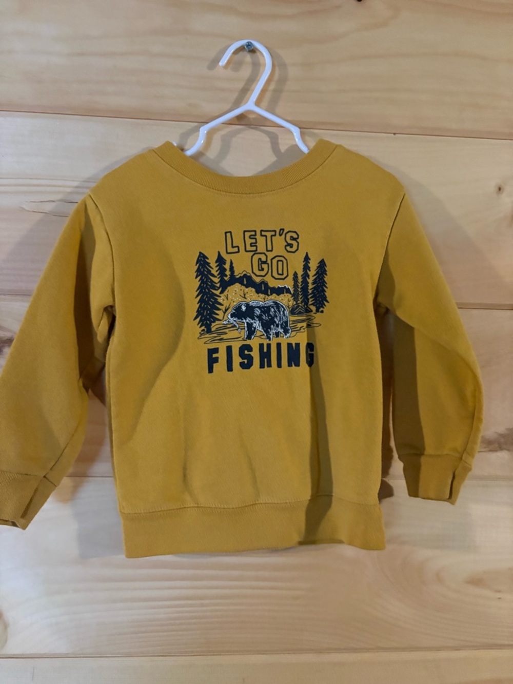 Carter's Mustard 'Let's Go Fishing' Graphic Sweatshirt